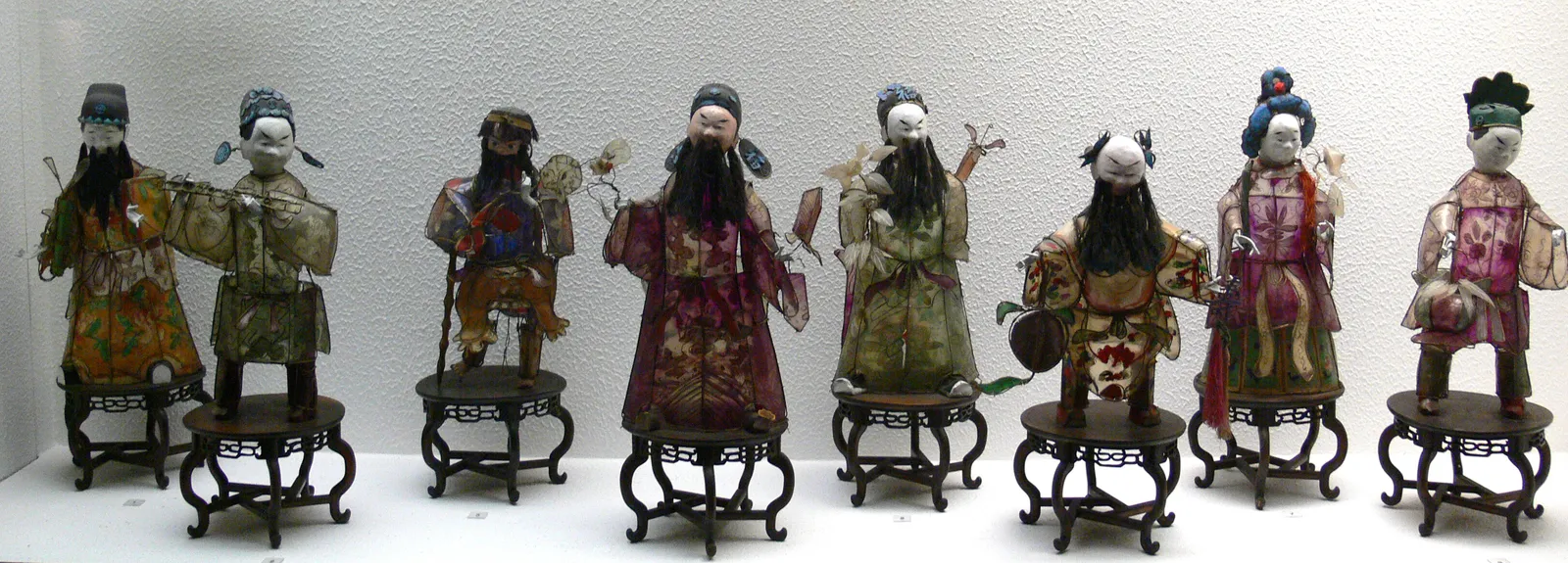 Qing dynasty New Year lamps representing the Eight Immortals.